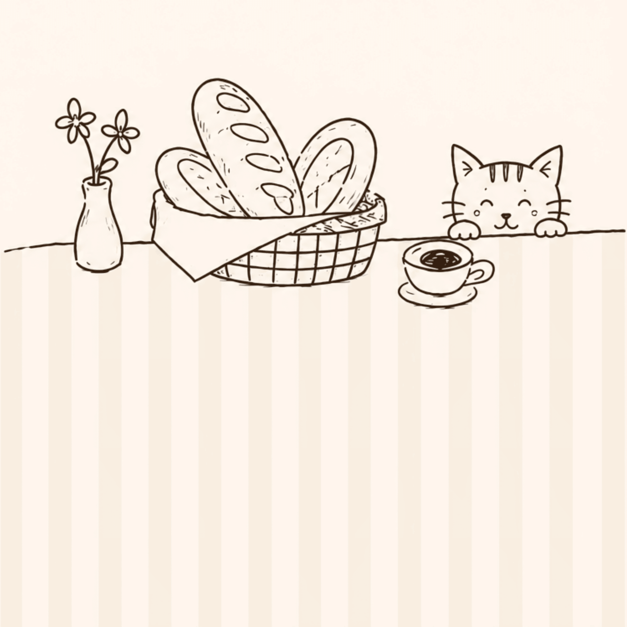 Pure Cafe bakery illustration
